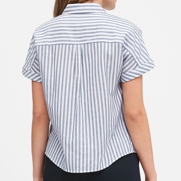 NWT Banana Republic Cotton Roll-Cuff Shirt - Picture 3 of 6